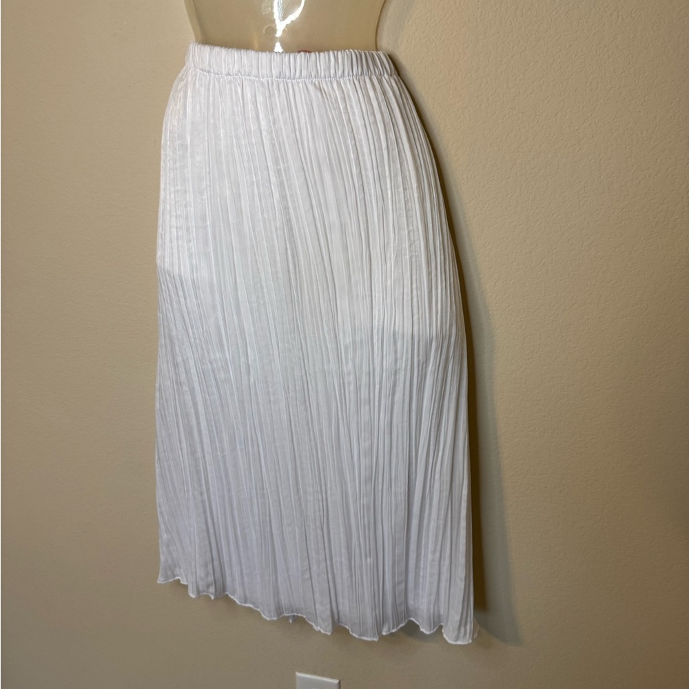 White Pleated Alfani Maxi Midi Skirt Resort Wear Size Medium